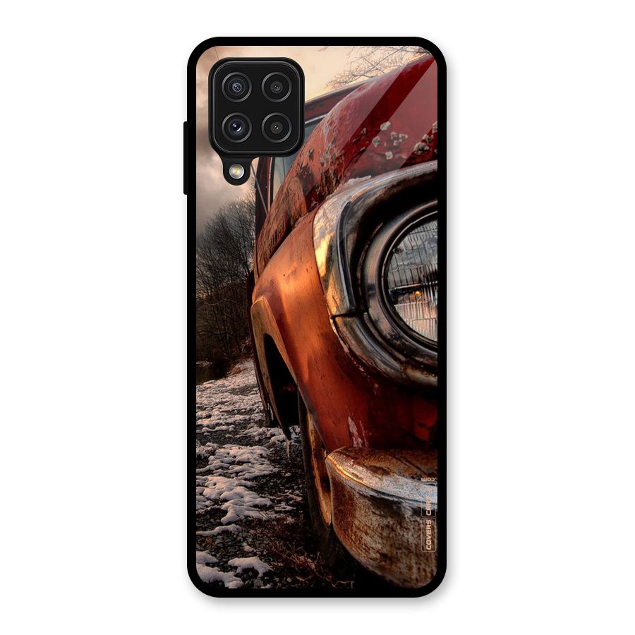 Vintage Car Headlight Glass Back Case for Galaxy A22 4G