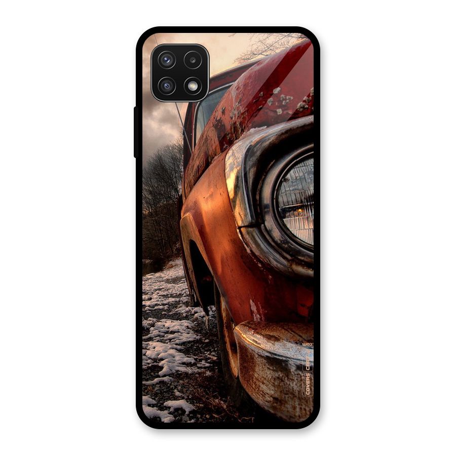 Vintage Car Headlight Glass Back Case for Galaxy A22 5G