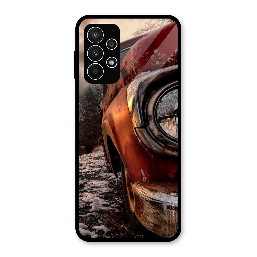 Vintage Car Headlight Glass Back Case for Galaxy A23