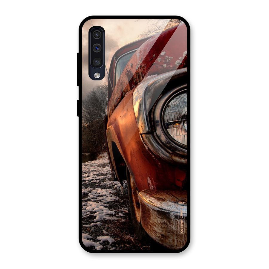 Vintage Car Headlight Glass Back Case for Galaxy A30s