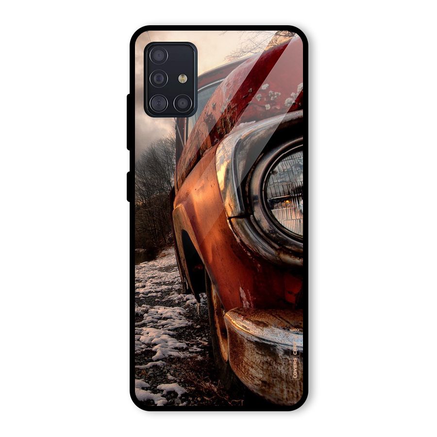 Vintage Car Headlight Glass Back Case for Galaxy A51