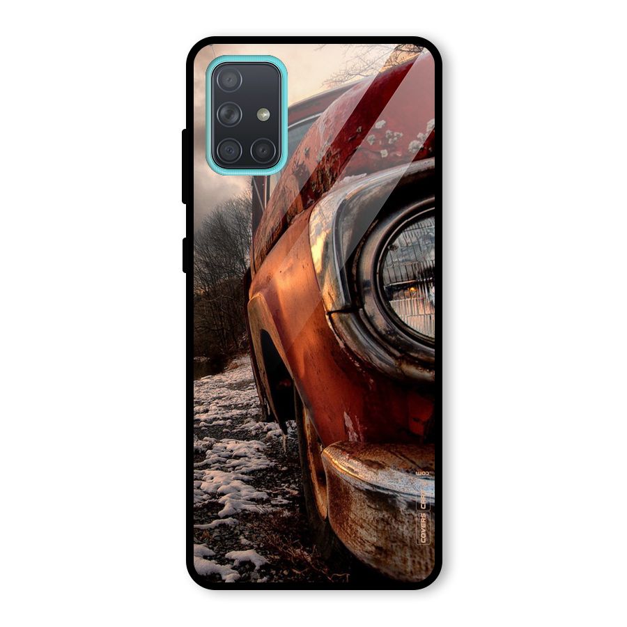 Vintage Car Headlight Glass Back Case for Galaxy A71