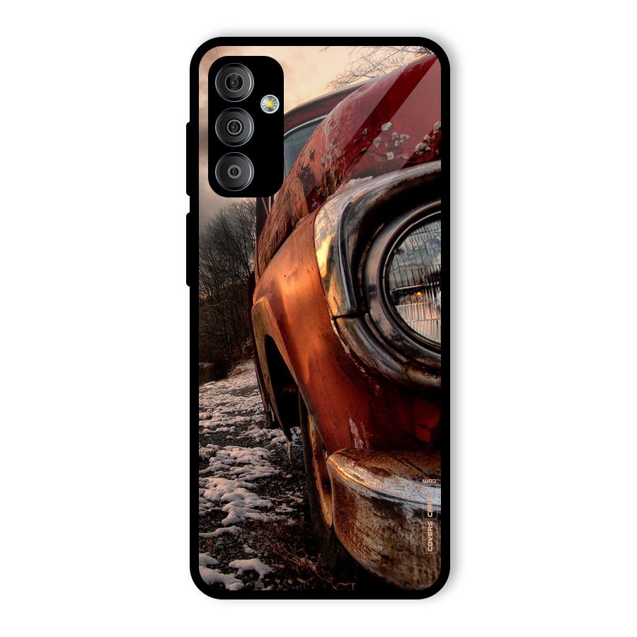 Vintage Car Headlight Glass Back Case for Galaxy F23