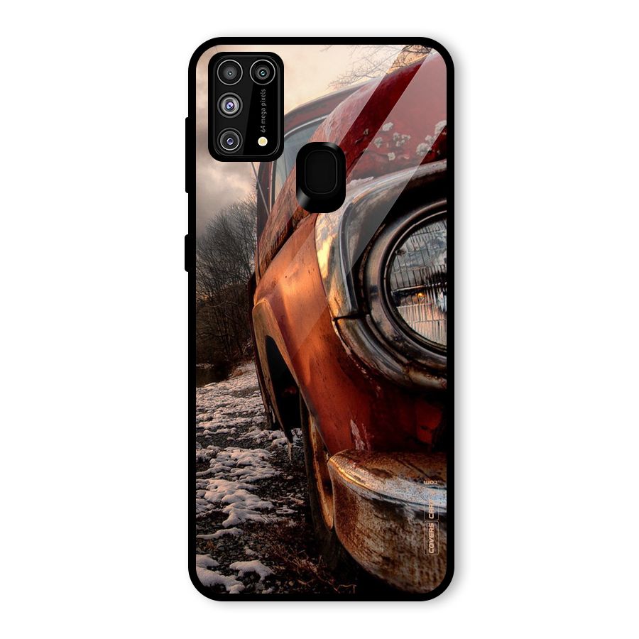 Vintage Car Headlight Glass Back Case for Galaxy M31