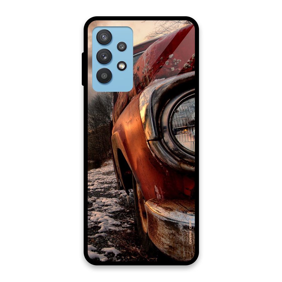 Vintage Car Headlight Glass Back Case for Galaxy M32 5G