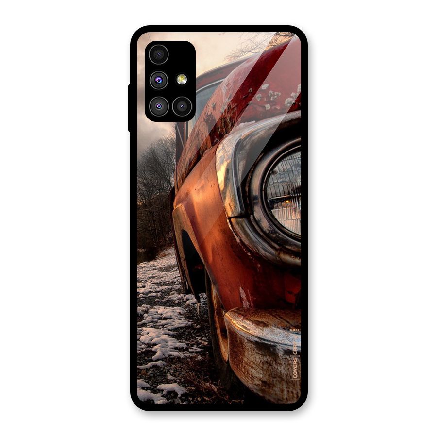 Vintage Car Headlight Glass Back Case for Galaxy M51