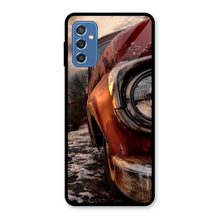 Vintage Car Headlight Glass Back Case for Galaxy M52 5G