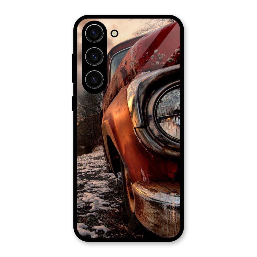 Vintage Car Headlight Glass Back Case for Galaxy S23 Plus