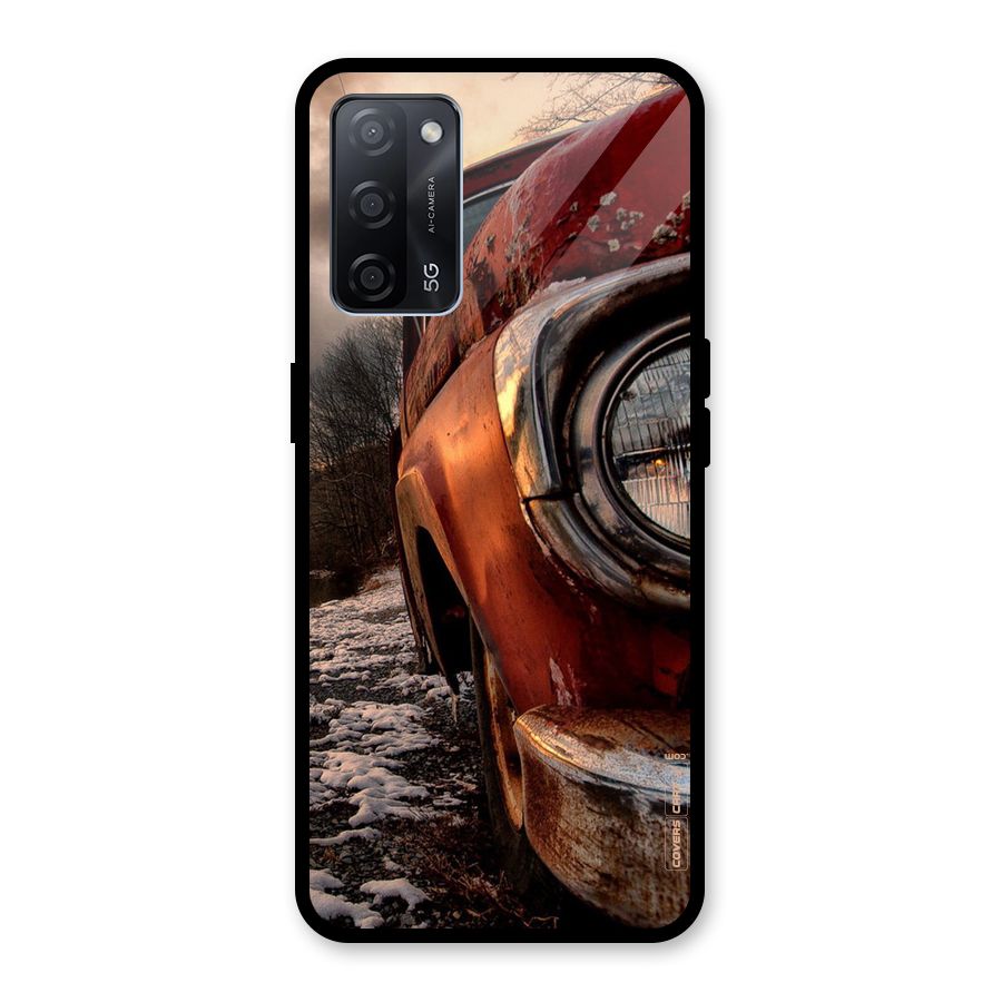 Vintage Car Headlight Glass Back Case for Oppo A53s 5G
