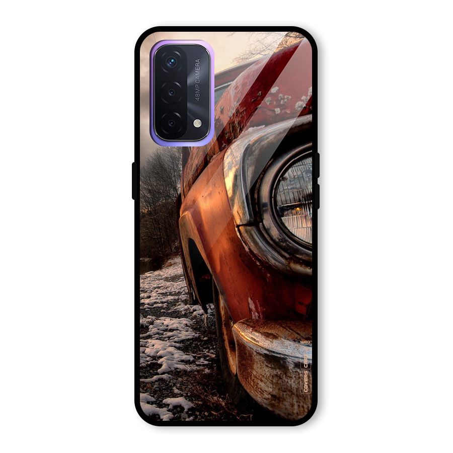 Vintage Car Headlight Glass Back Case for Oppo A74 5G