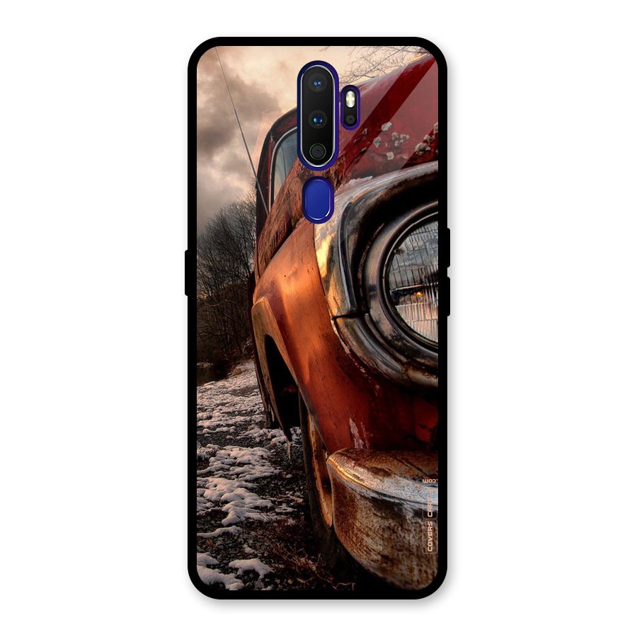 Vintage Car Headlight Glass Back Case for Oppo A9 (2020)
