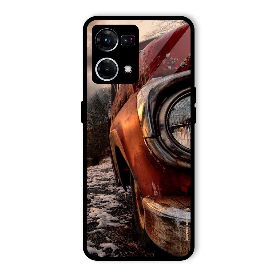 Vintage Car Headlight Glass Back Case for Oppo F21 Pro 4G