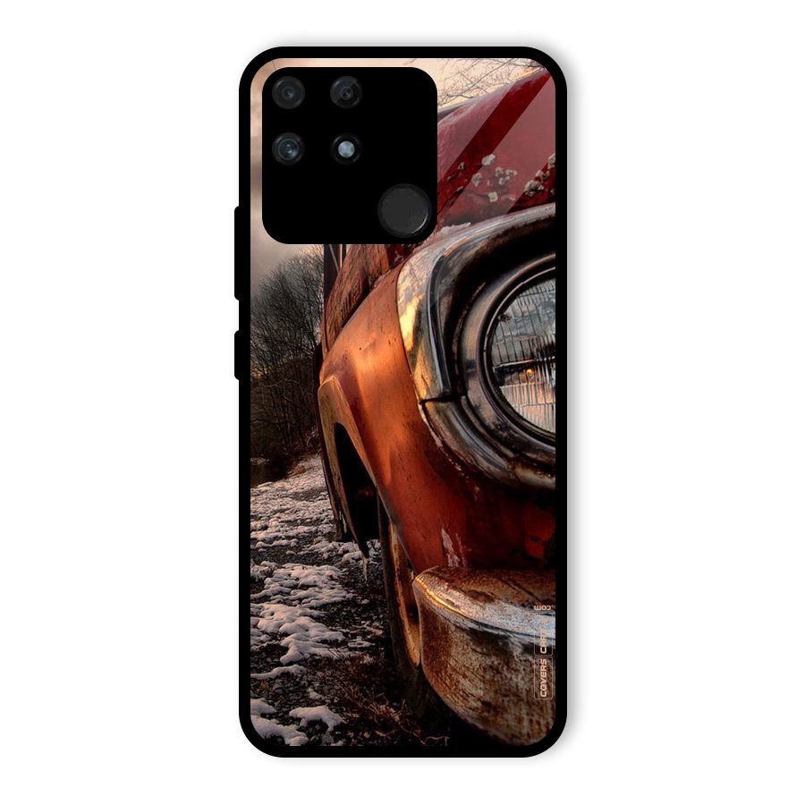 Vintage Car Headlight Glass Back Case for Realme Narzo 50A