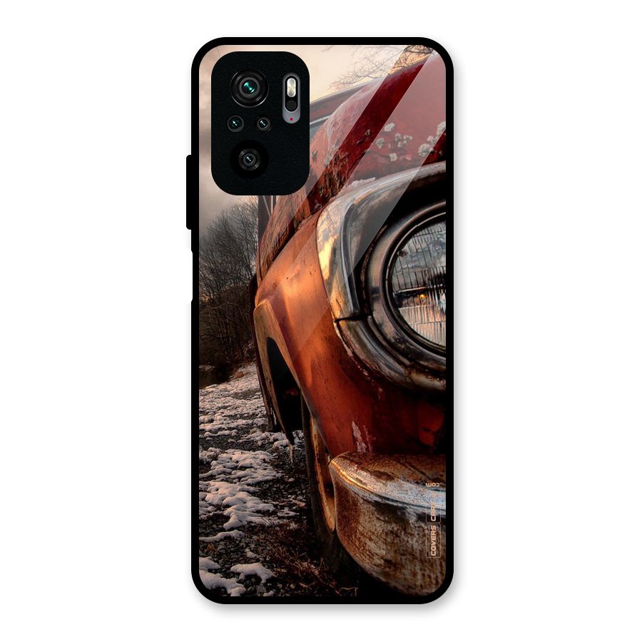 Vintage Car Headlight Glass Back Case for Redmi Note 10S