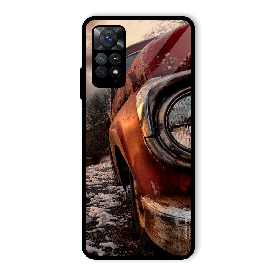 Vintage Car Headlight Glass Back Case for Redmi Note 11 Pro Plus 5G