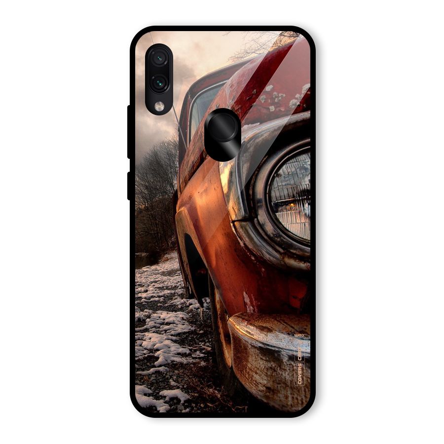Vintage Car Headlight Glass Back Case for Redmi Note 7 Pro