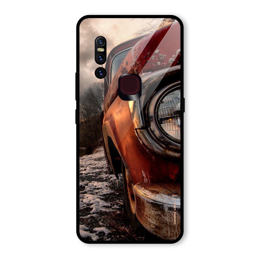 Vintage Car Headlight Glass Back Case for Vivo V15