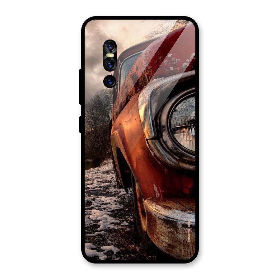 Vintage Car Headlight Glass Back Case for Vivo V15 Pro