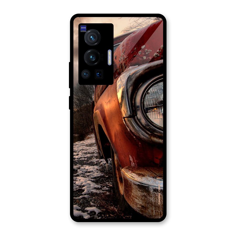 Vintage Car Headlight Glass Back Case for Vivo X70 Pro