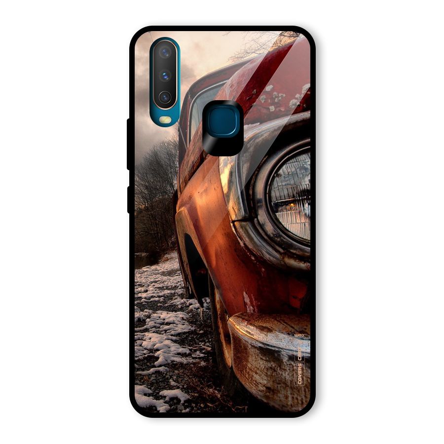 Vintage Car Headlight Glass Back Case for Vivo Y12