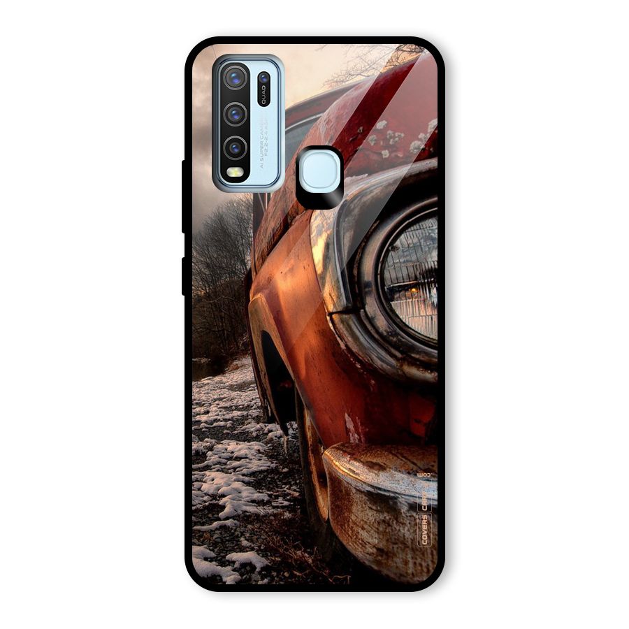 Vintage Car Headlight Glass Back Case for Vivo Y30