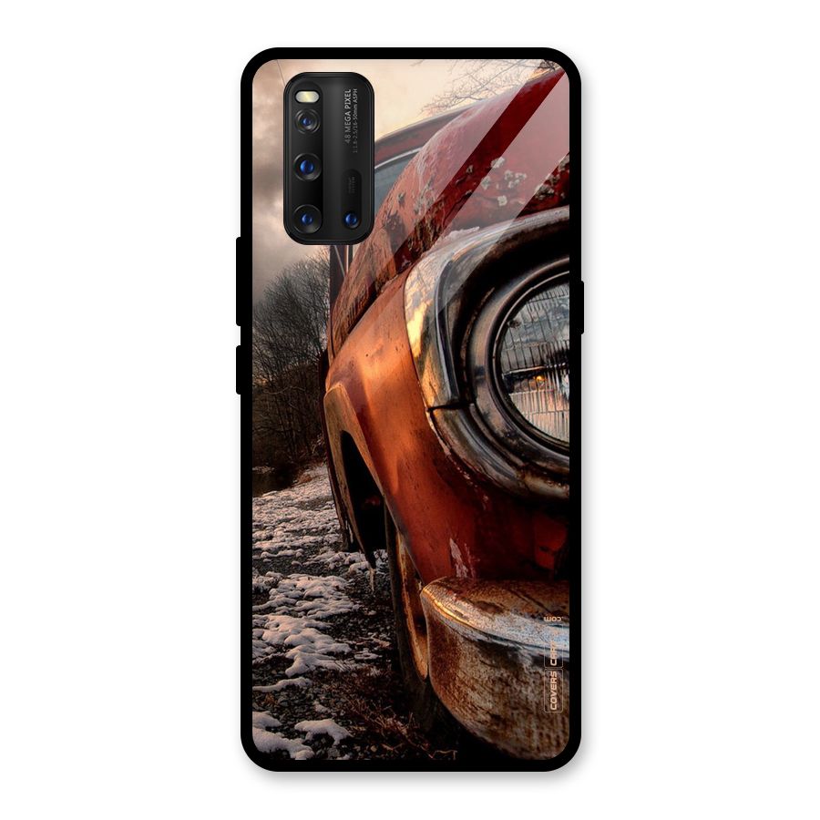 Vintage Car Headlight Glass Back Case for Vivo iQOO 3
