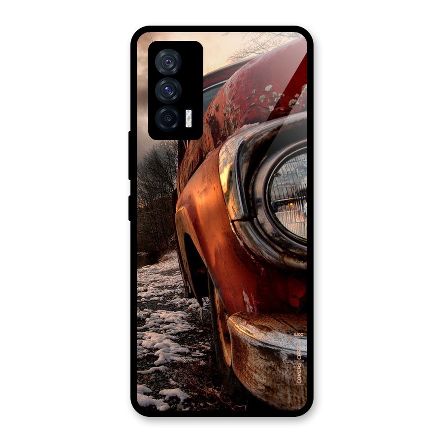 Vintage Car Headlight Glass Back Case for Vivo iQOO 7 5G