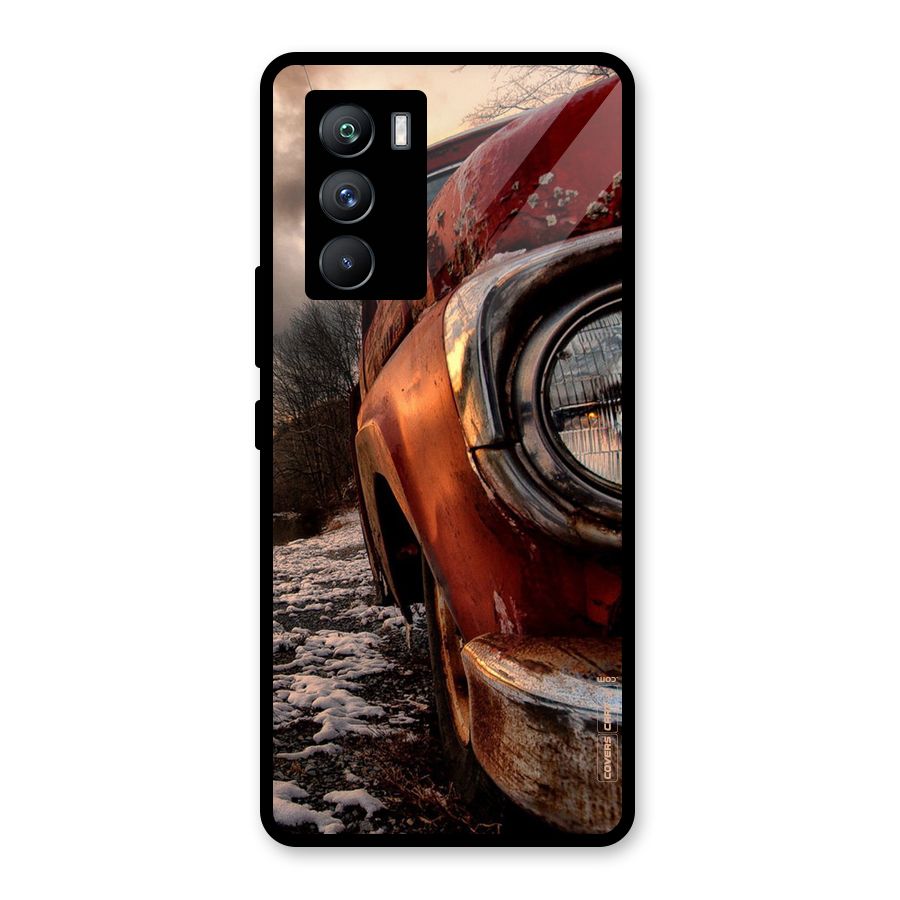 Vintage Car Headlight Glass Back Case for Vivo iQOO 9 SE