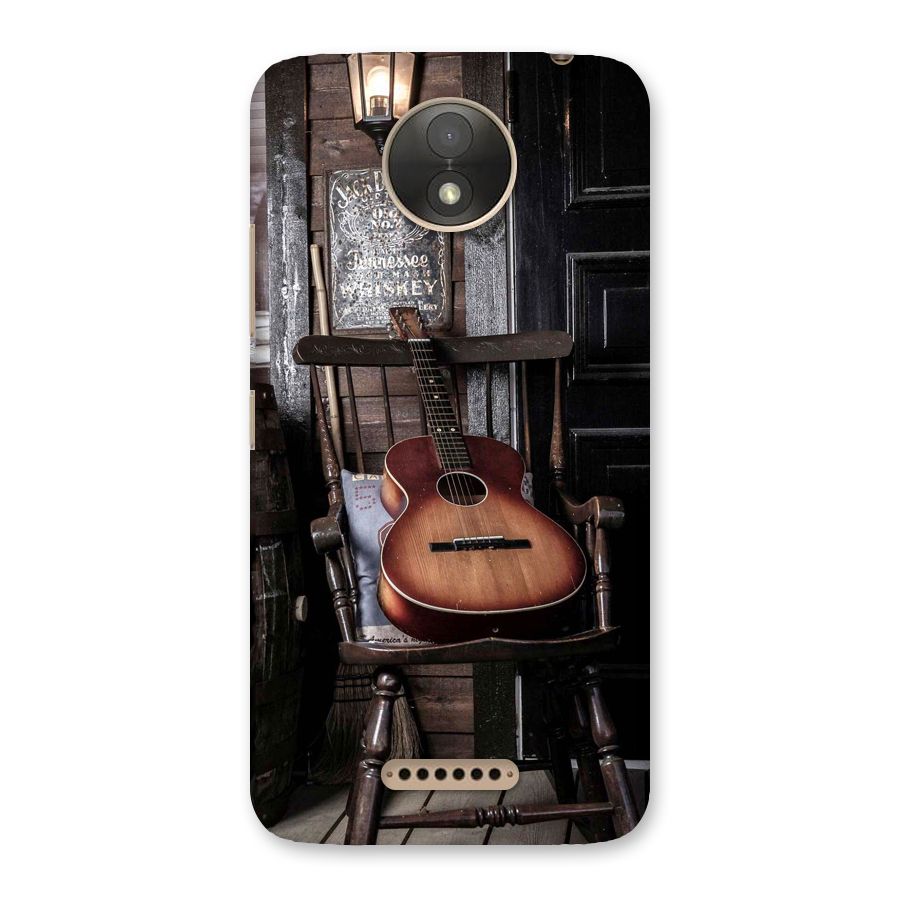 Vintage Chair Guitar Back Case for Moto C Plus