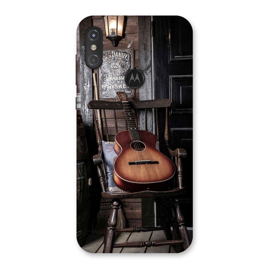 Vintage Chair Guitar Back Case for Motorola One Power