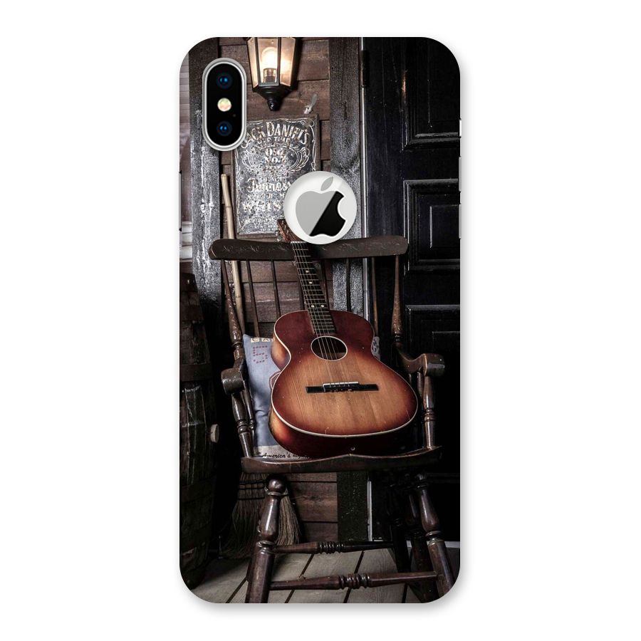 Vintage Chair Guitar Back Case for iPhone X Logo Cut