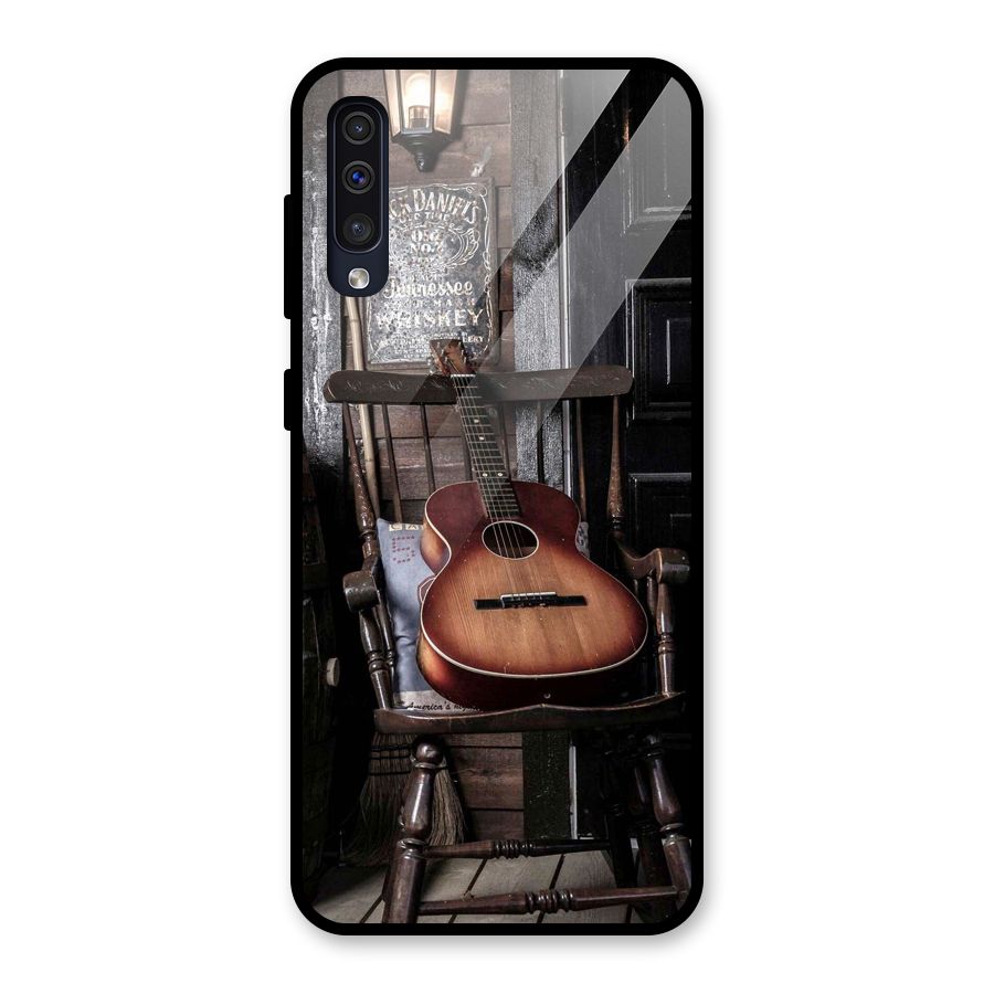 Vintage Chair Guitar Glass Back Case for Galaxy A50