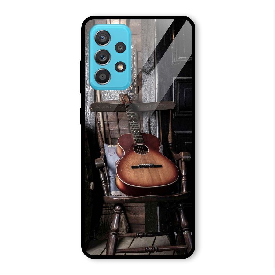 Vintage Chair Guitar Glass Back Case for Galaxy A52s 5G