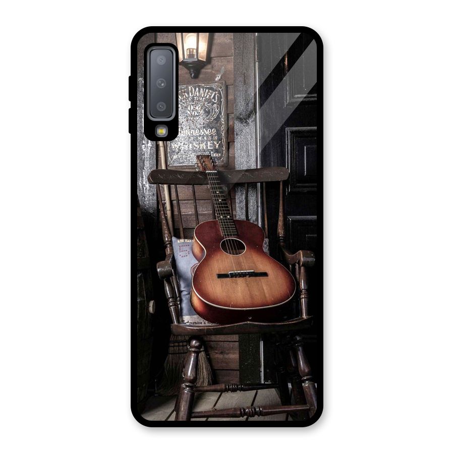 Vintage Chair Guitar Glass Back Case for Galaxy A7 (2018)
