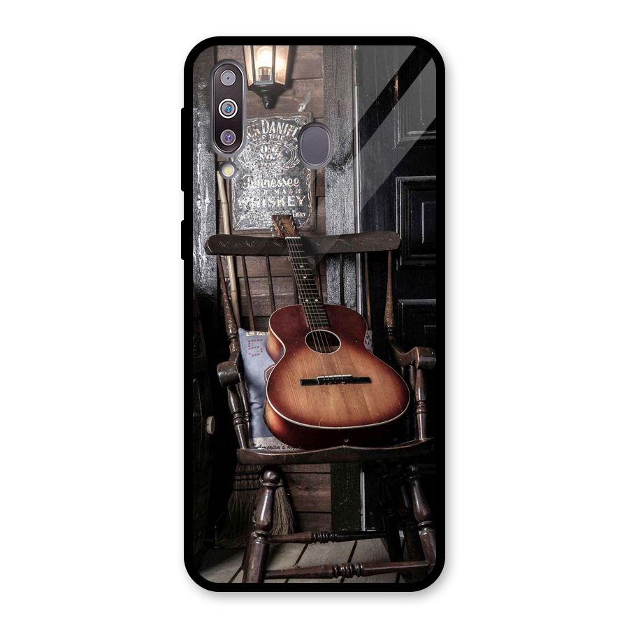 Vintage Chair Guitar Glass Back Case for Galaxy M30