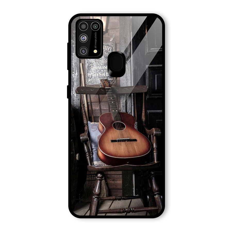 Vintage Chair Guitar Glass Back Case for Galaxy M31