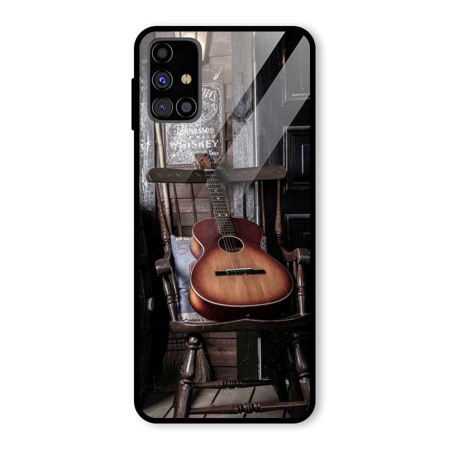 Vintage Chair Guitar Glass Back Case for Galaxy M31s