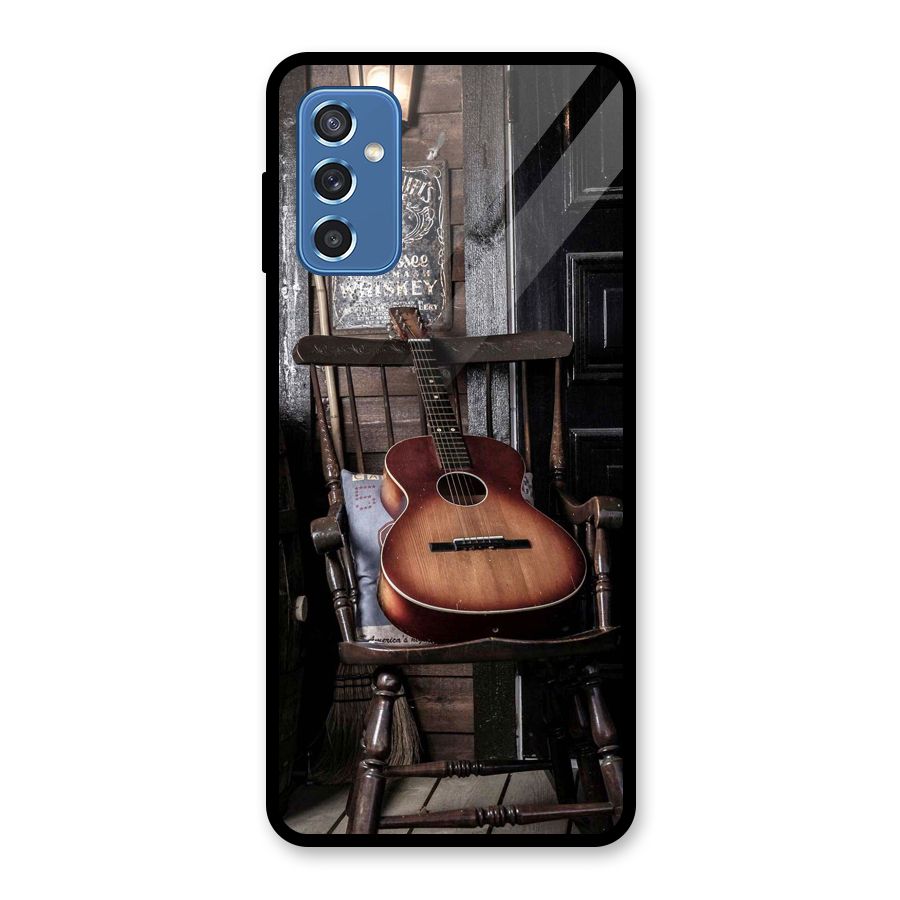 Vintage Chair Guitar Glass Back Case for Galaxy M52 5G