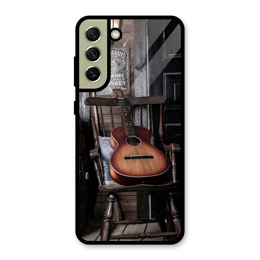Vintage Chair Guitar Glass Back Case for Galaxy S21 FE 5G