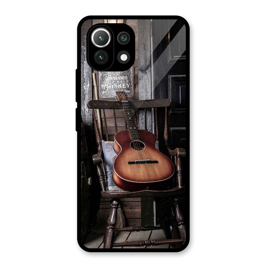 Vintage Chair Guitar Glass Back Case for Mi 11 Lite NE 5G