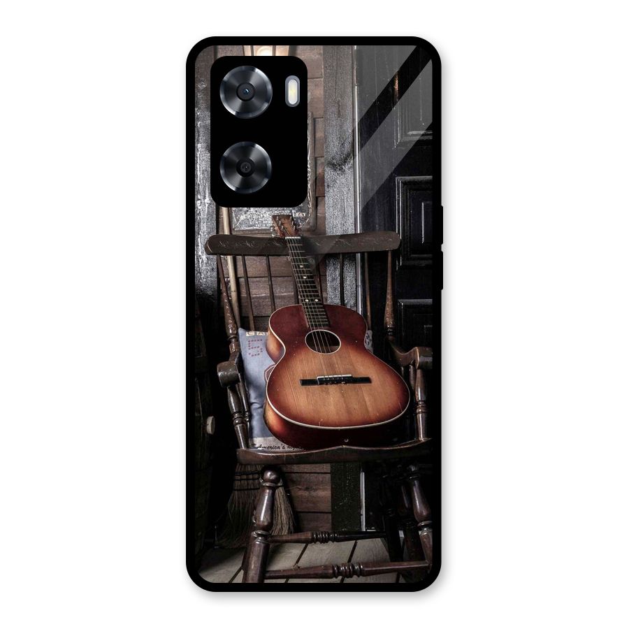 Vintage Chair Guitar Glass Back Case for Oppo A57 2022
