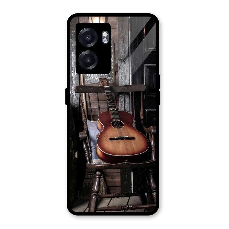 Vintage Chair Guitar Glass Back Case for Oppo K10 (5G)