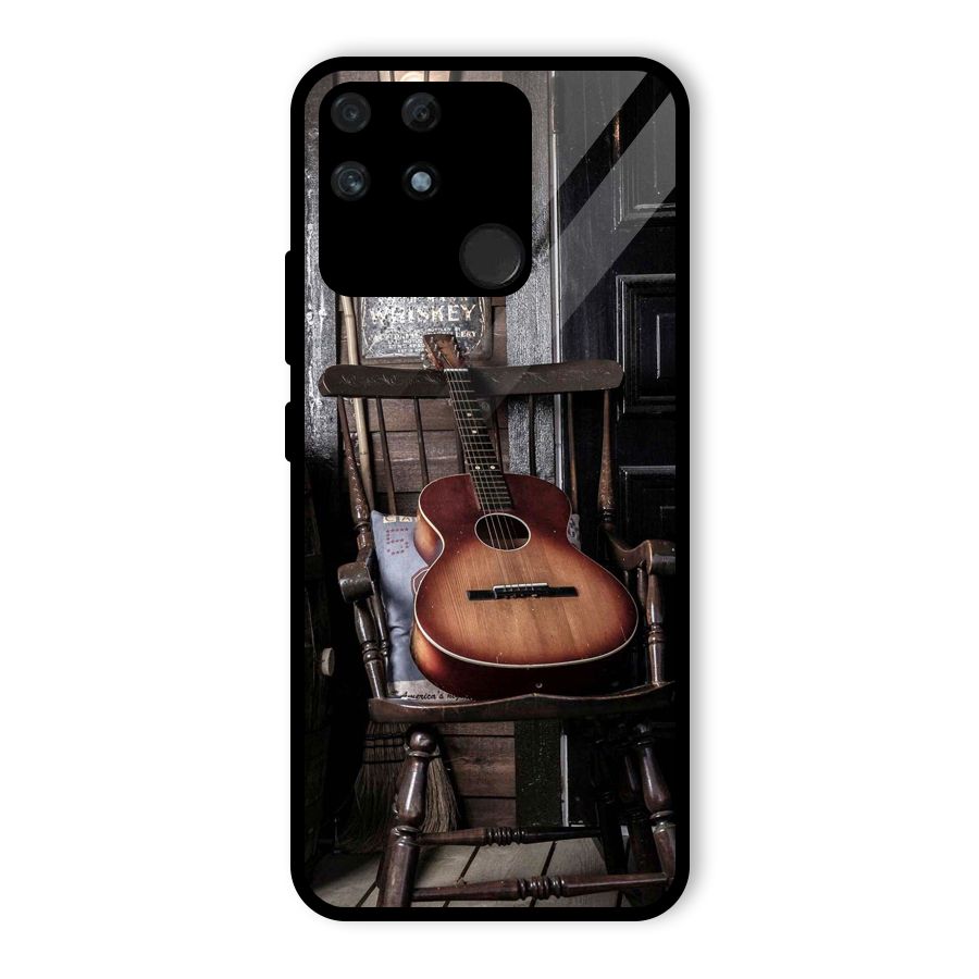 Vintage Chair Guitar Glass Back Case for Realme Narzo 50A