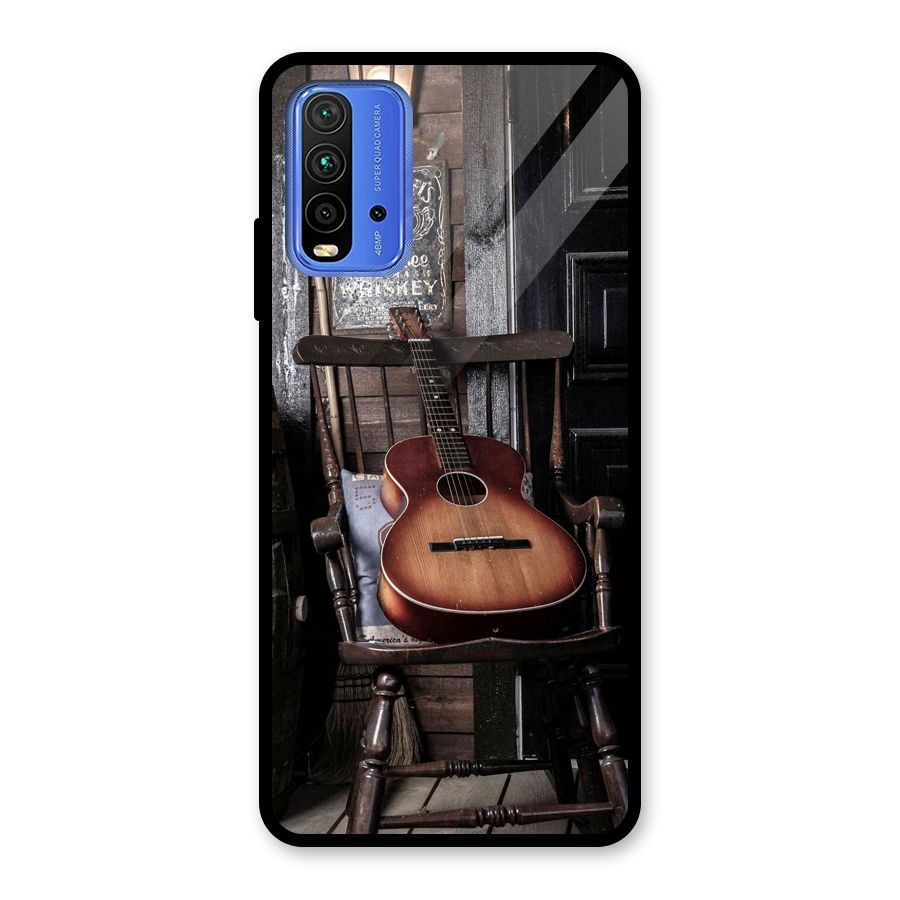 Vintage Chair Guitar Glass Back Case for Redmi 9 Power