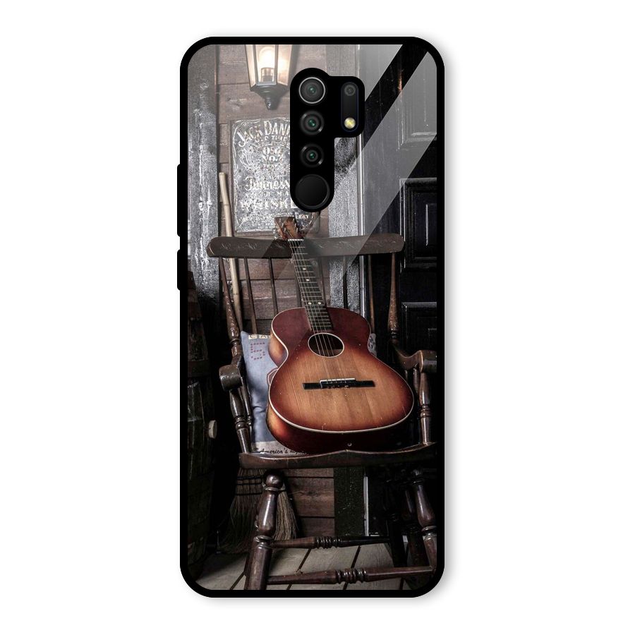 Vintage Chair Guitar Glass Back Case for Redmi 9 Prime