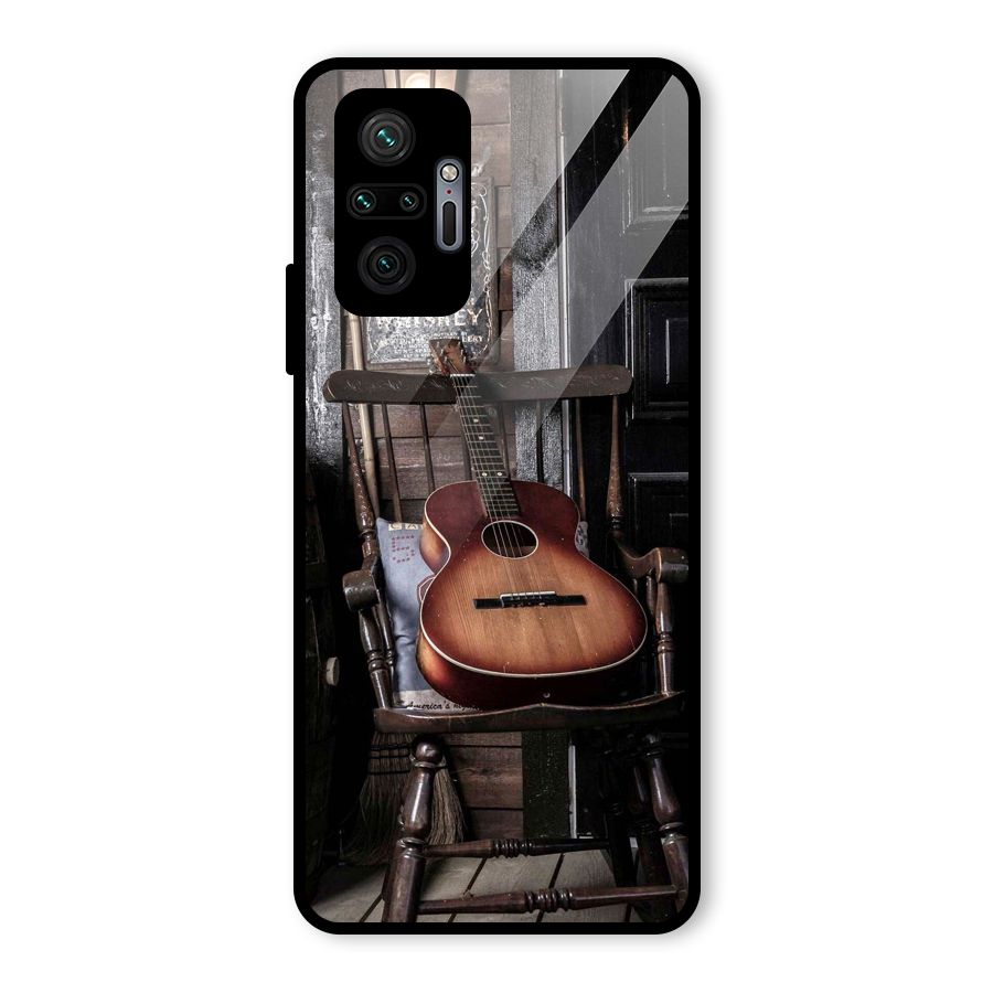 Vintage Chair Guitar Glass Back Case for Redmi Note 10 Pro Max