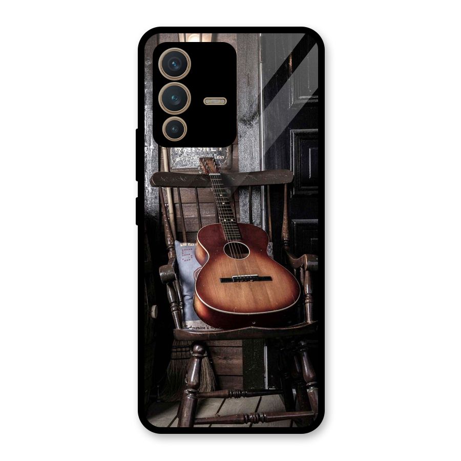 Vintage Chair Guitar Glass Back Case for Vivo V23 5G
