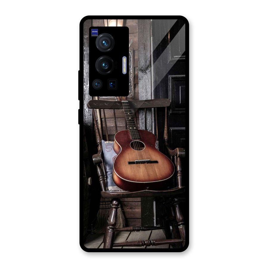 Vintage Chair Guitar Glass Back Case for Vivo X70 Pro