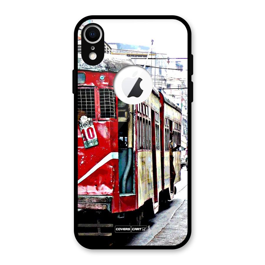 Vintage Citystyle Glass Back Case for iPhone XR Logo Cut