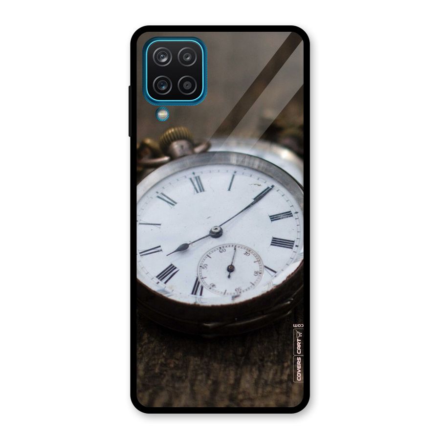 Vintage Clock Glass Back Case for Galaxy A12